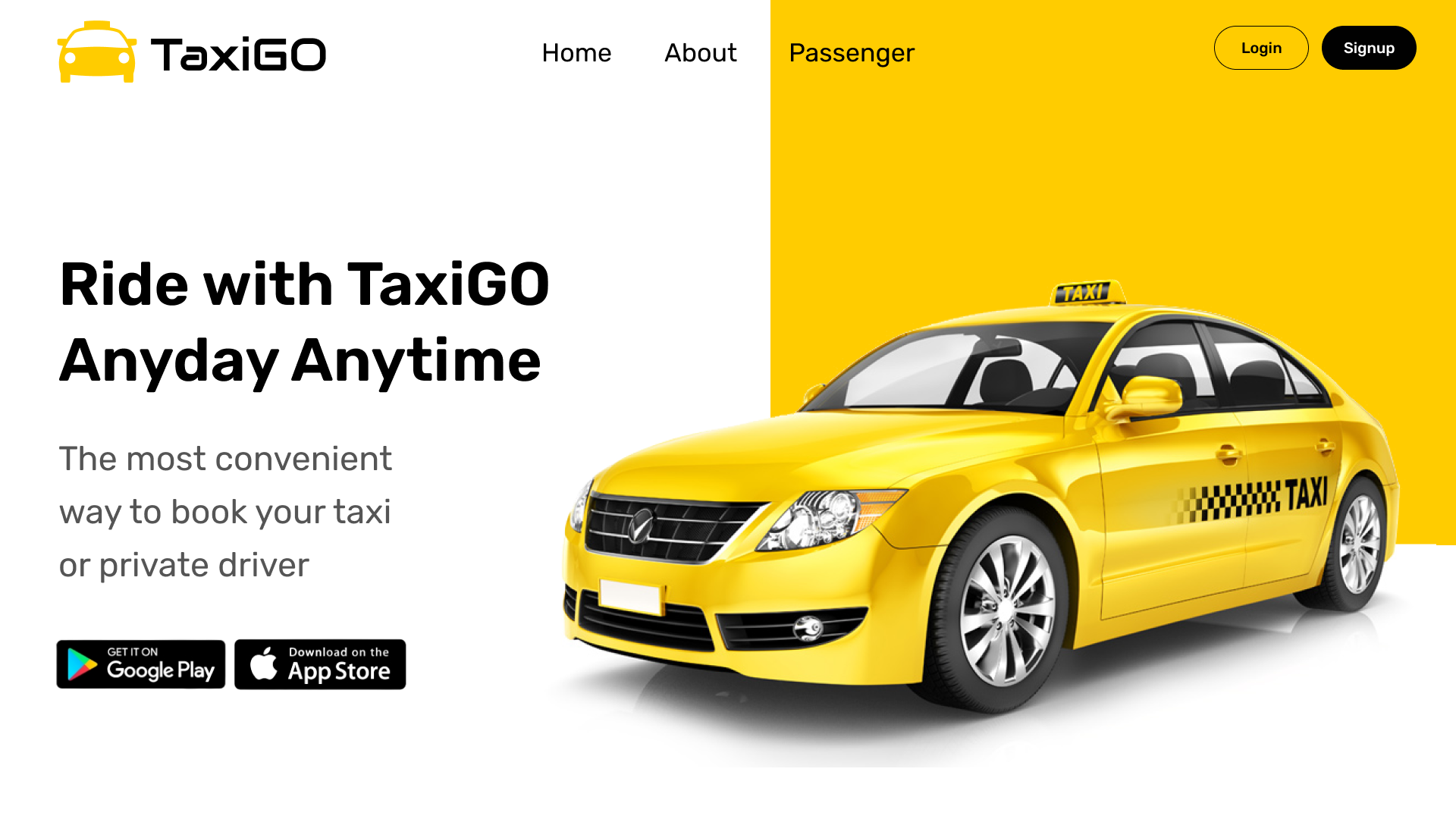 TaxiGo Seamless Taxi Booking App By CodeStore Technologies