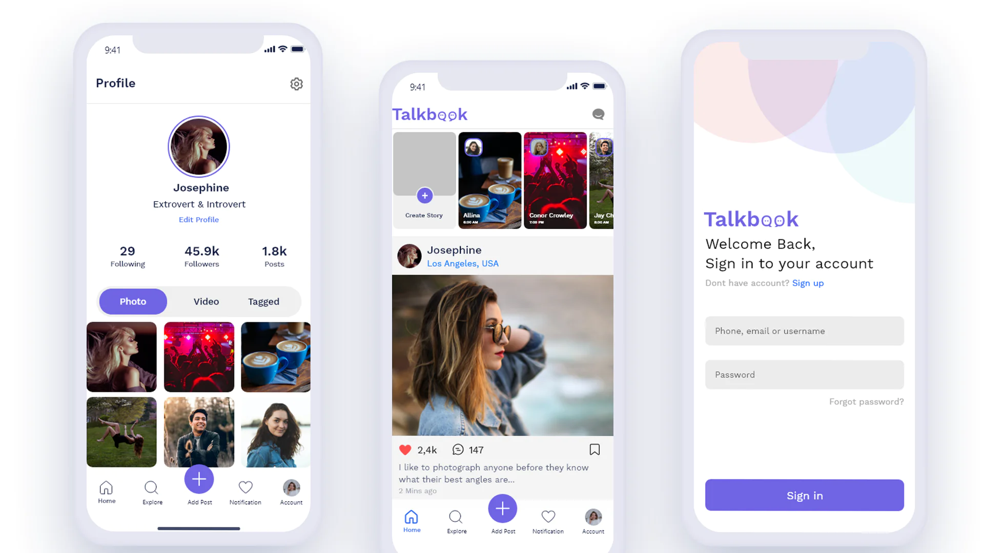 Mobile screen of TalkBook App