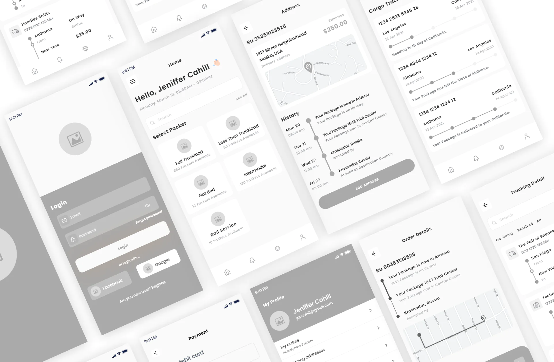 Wireframes of loggie