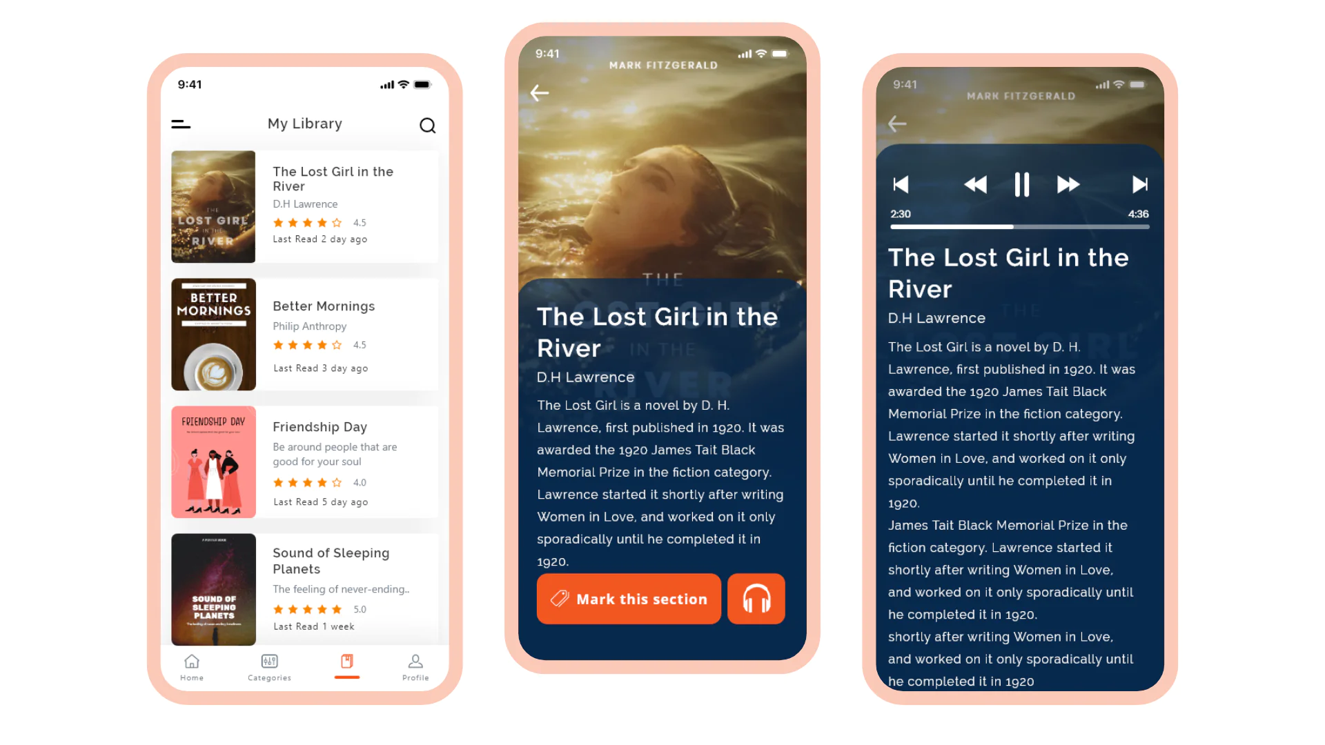 screens of e-library