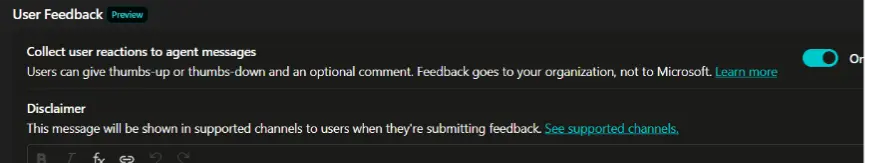 User Feedback — Enabled