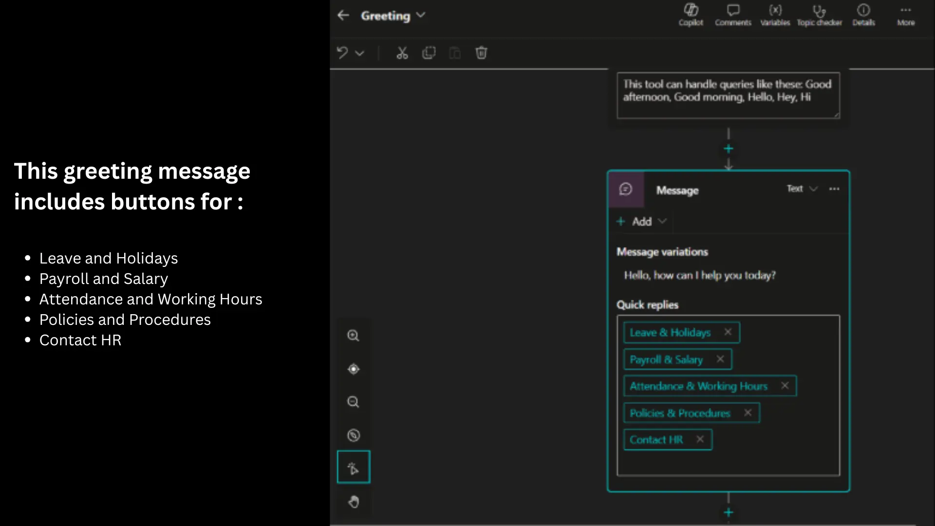 Customized Topics for HR KB Agent