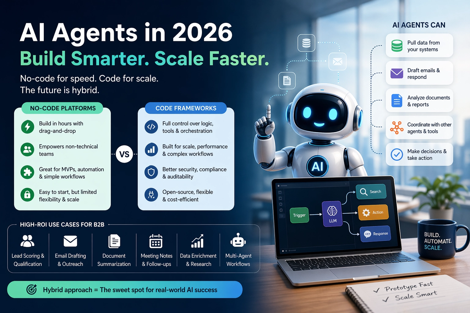 AI Agents for B2B: No-Code vs Code Comparison & Use Cases